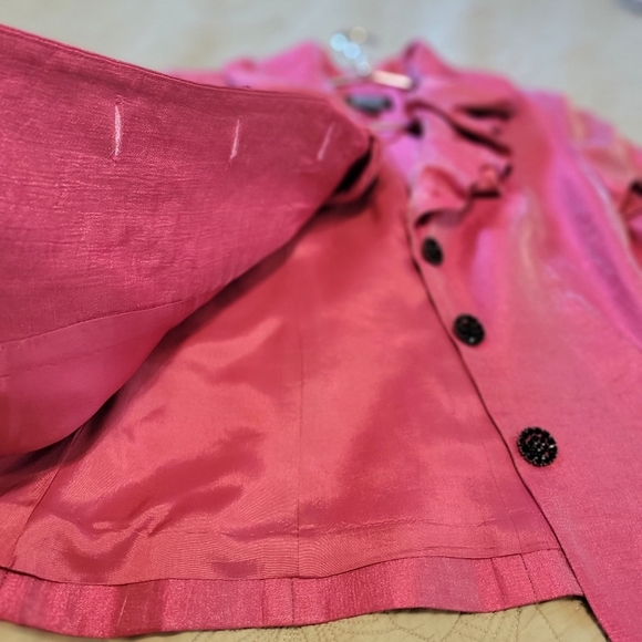 Adrianna Pappel Sparkly Pink Casual Office Formal Blouse Top Size 8 Medium - Picture 5 of 12
